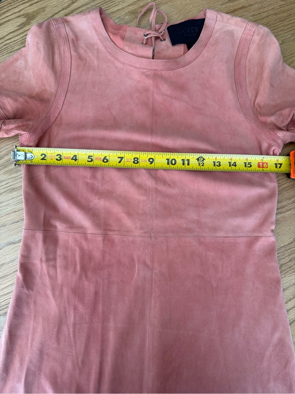 J. Crew Collection Lace-up Back Suede Dress Pink Sz 4 - Picture 8 of 14